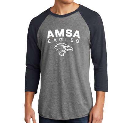 AMSA - Unisex Tri Blend 3/4 Sleeve Raglan Tee Thumbnail