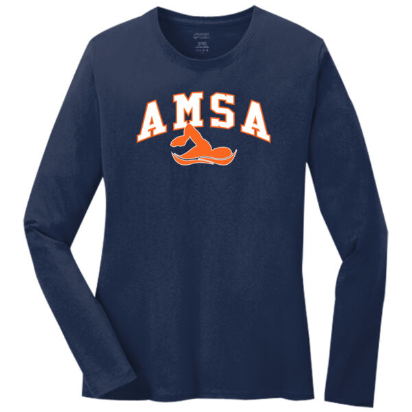 SWIMMING - Ladies Long Sleeve Core Cotton Tee Thumbnail