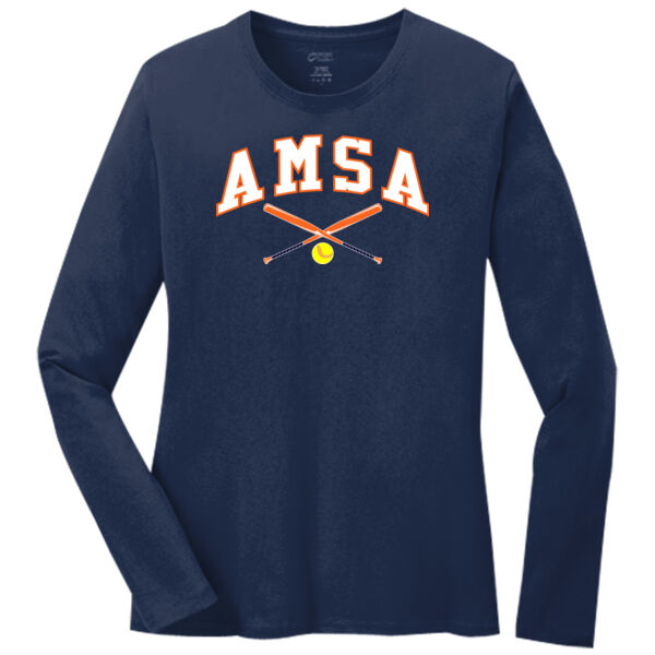 SOFTBALL - Ladies Long Sleeve Core Cotton Tee Thumbnail